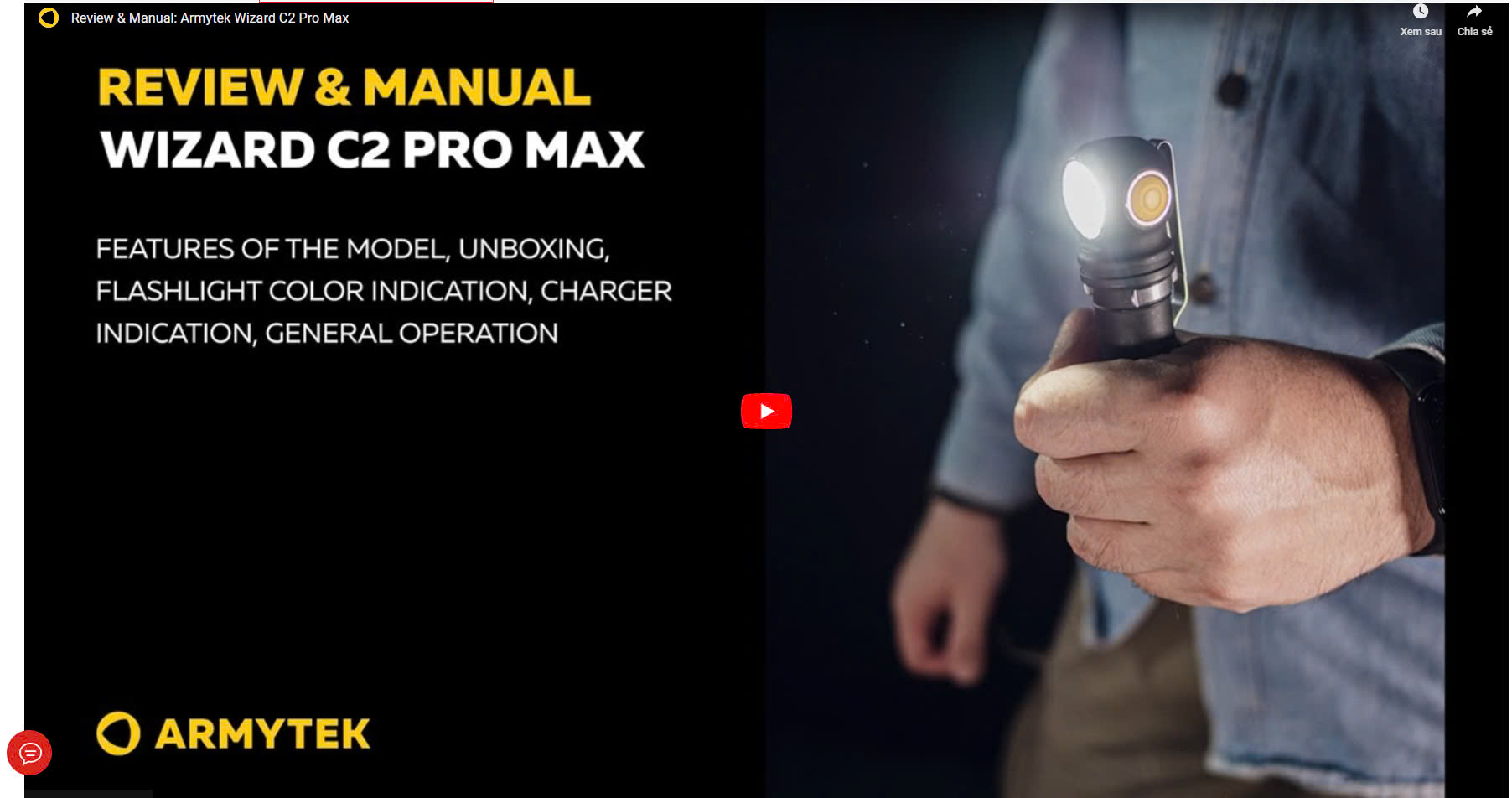 Review đèn pin đội đầu ARMYTEK WIZARD C2 PRO MAX