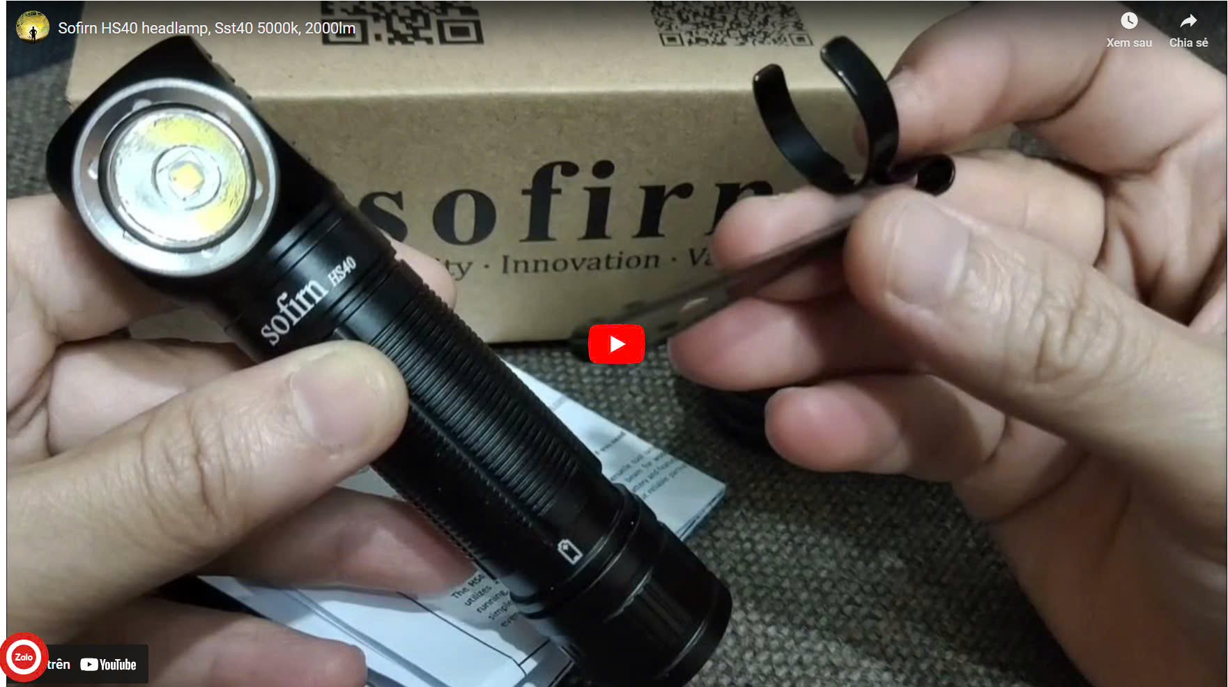 Review đèn pin Sofirn HS40