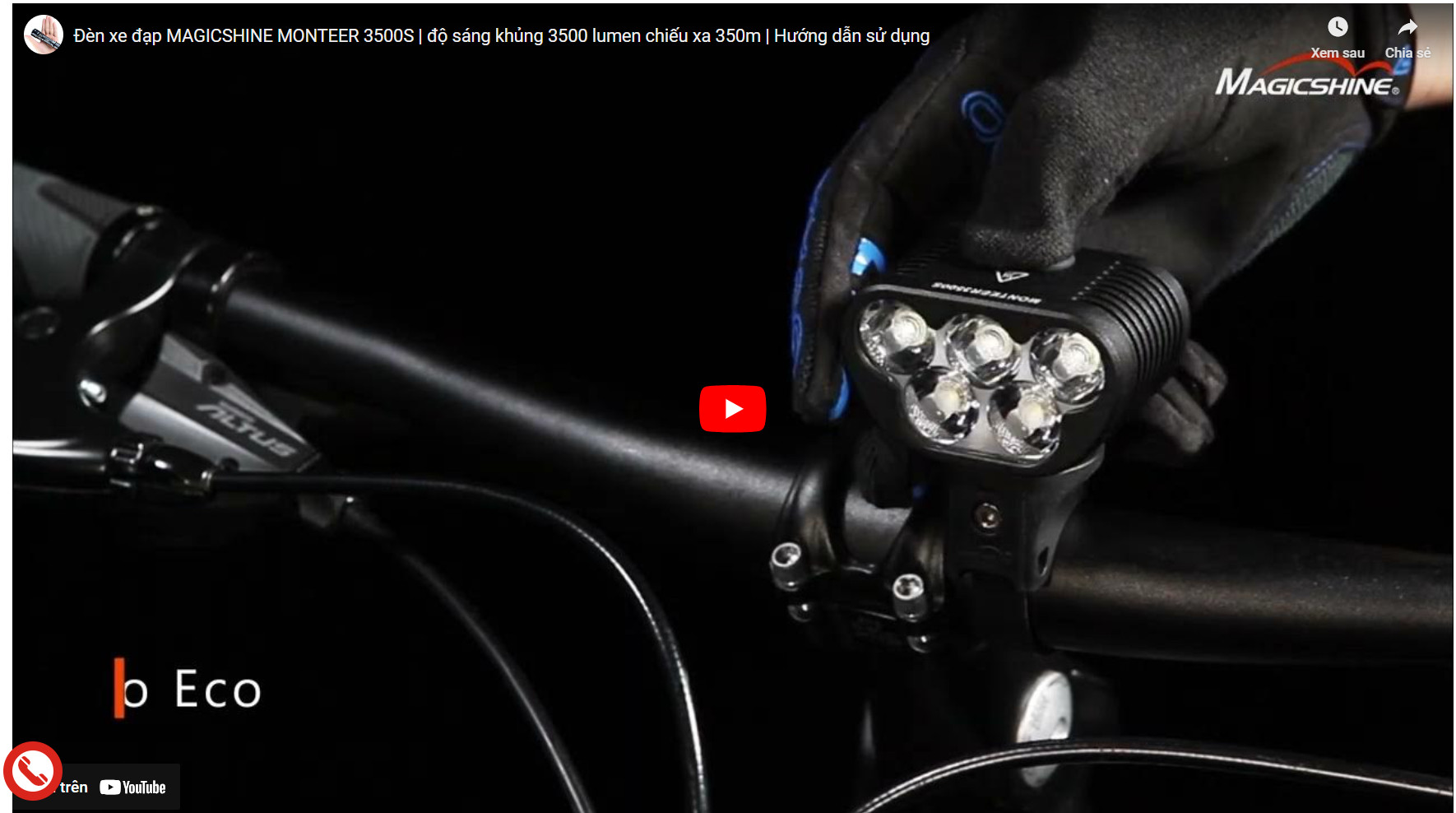Review đèn xe đạp monteer 3500s