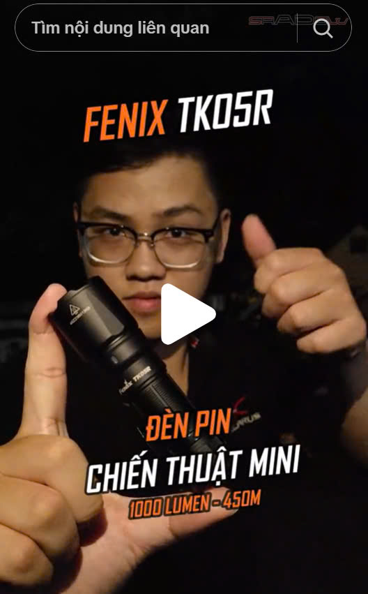 Review nhanh đèn pin FENIX TK05R
