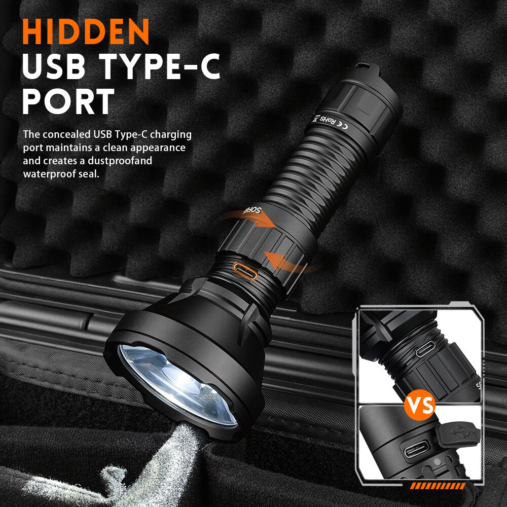 Đèn pin SOFIRN SF26 sử dụng sạc type-c