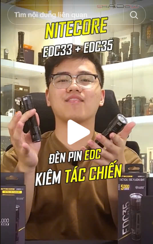 So sánh đèn pin Nitecore EDC33 với EDC35