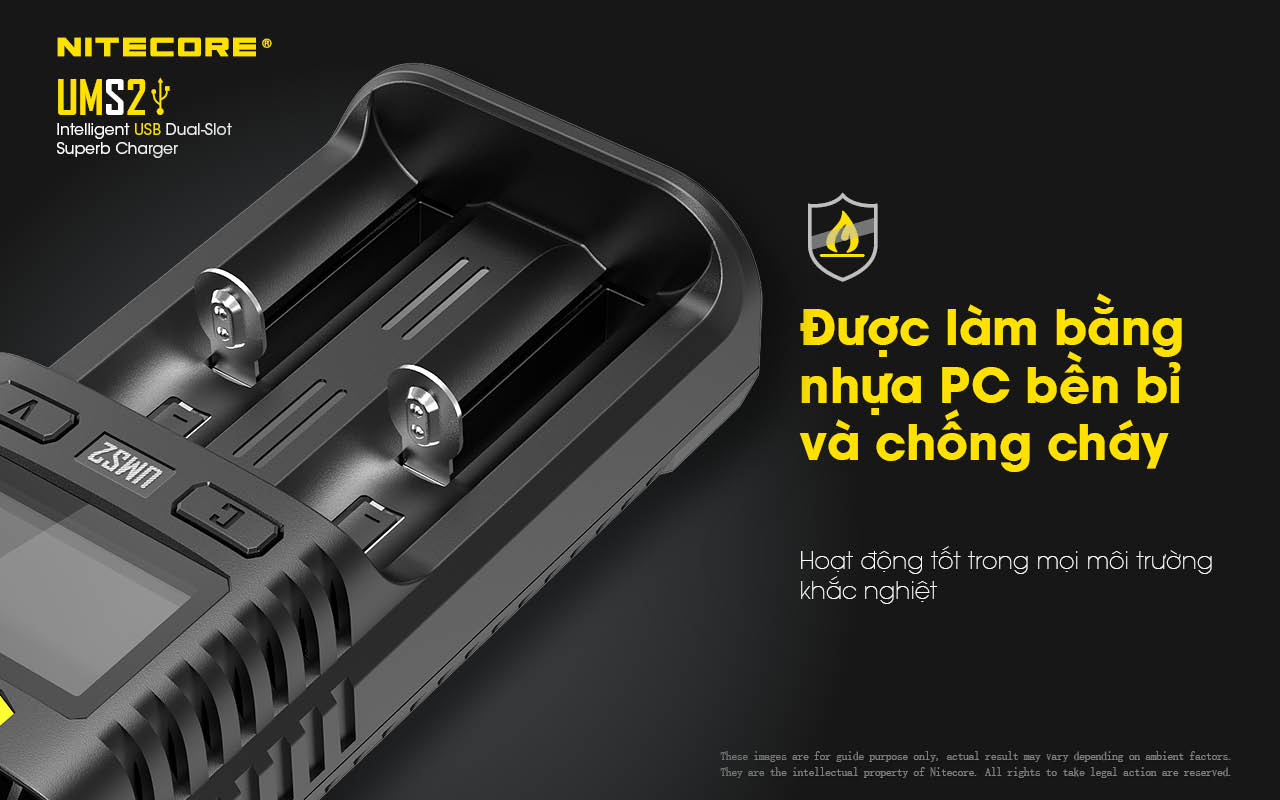Sạc được làm từ nhựa PC chống cháy