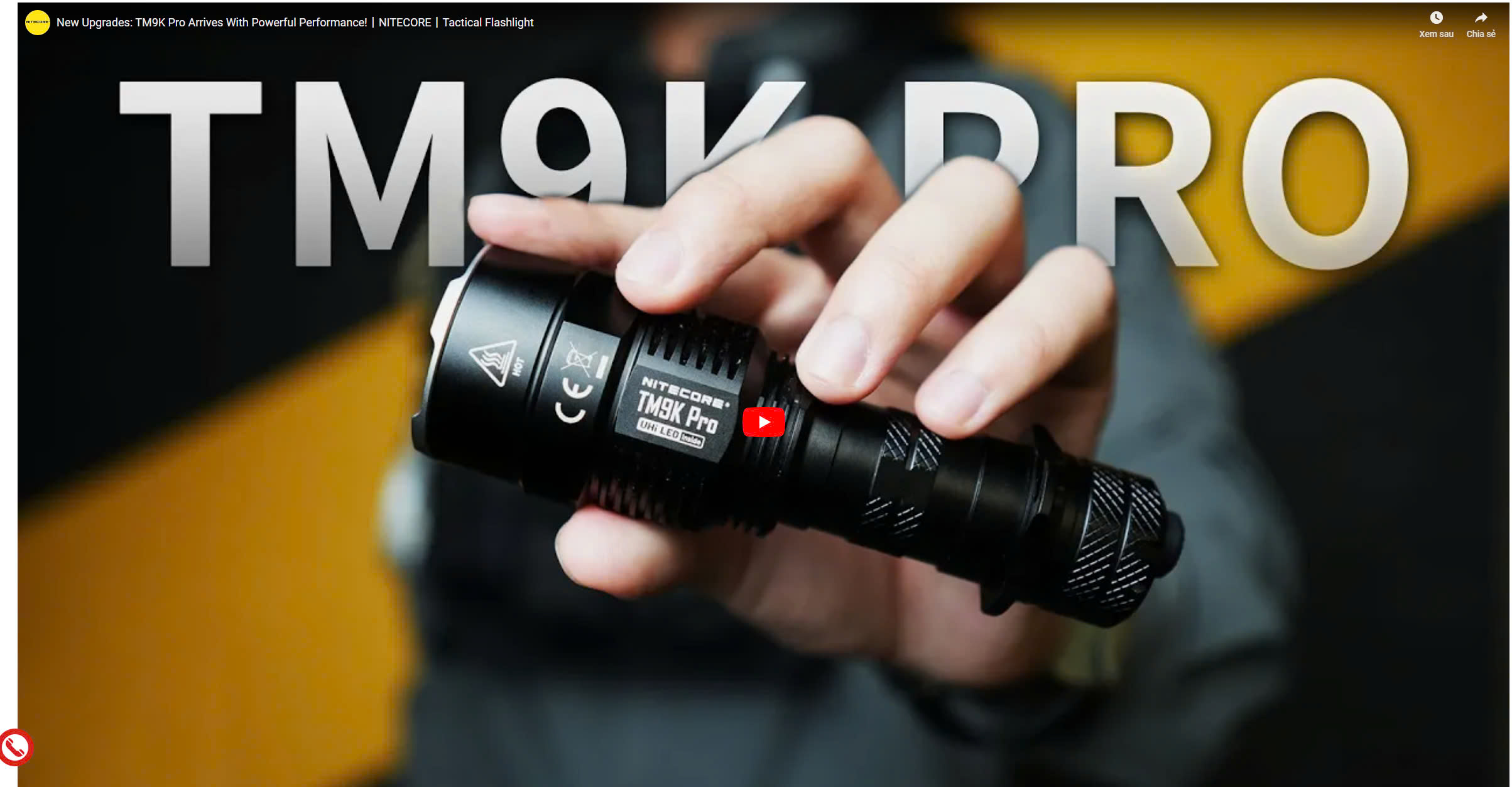 video review đèn pin TM9K Pro 