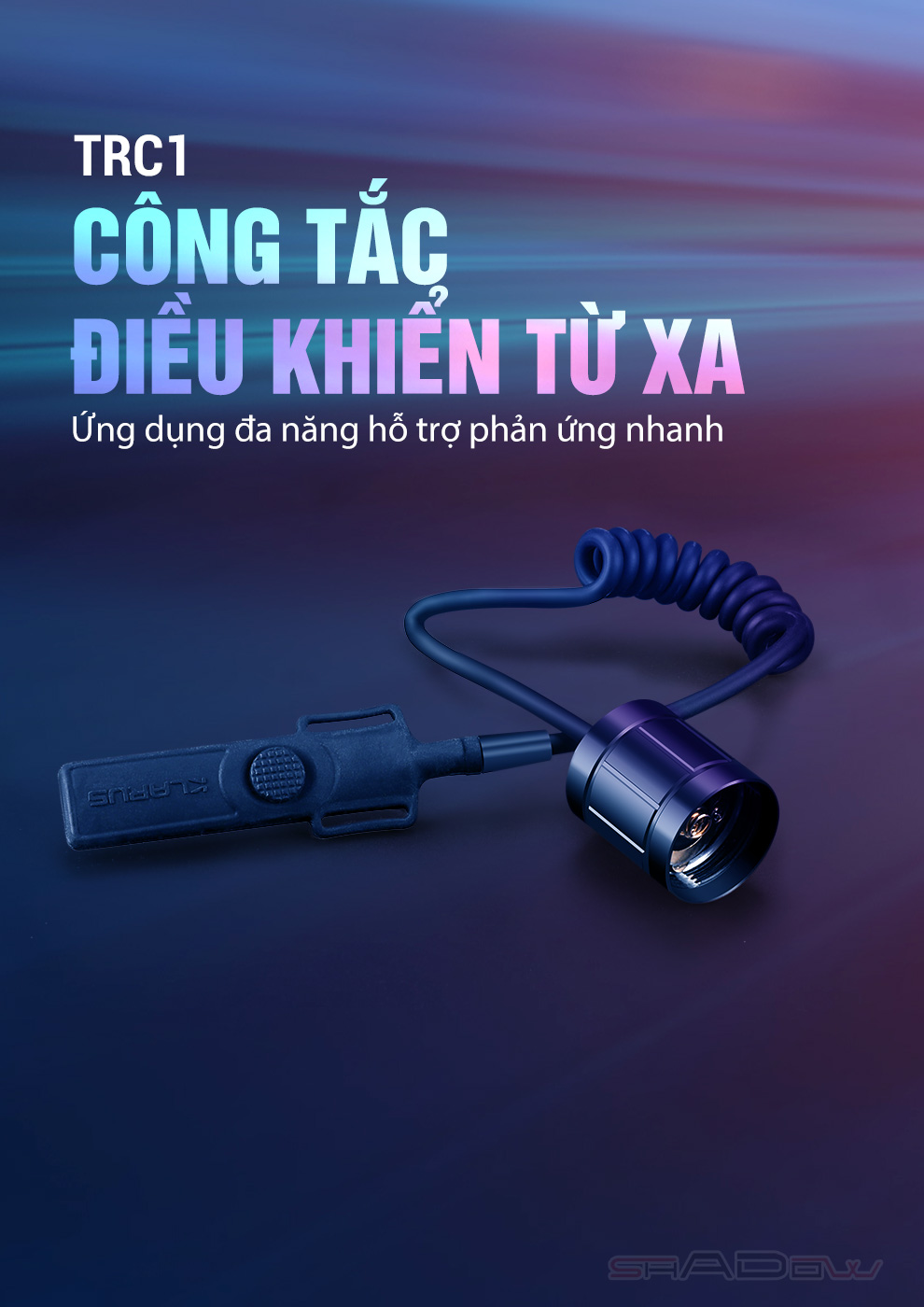 Công tắc điều khiển từ xa đuôi KLARUS TRC1 tương thích với Klarus XT11GT Pro và XT2CR Pro