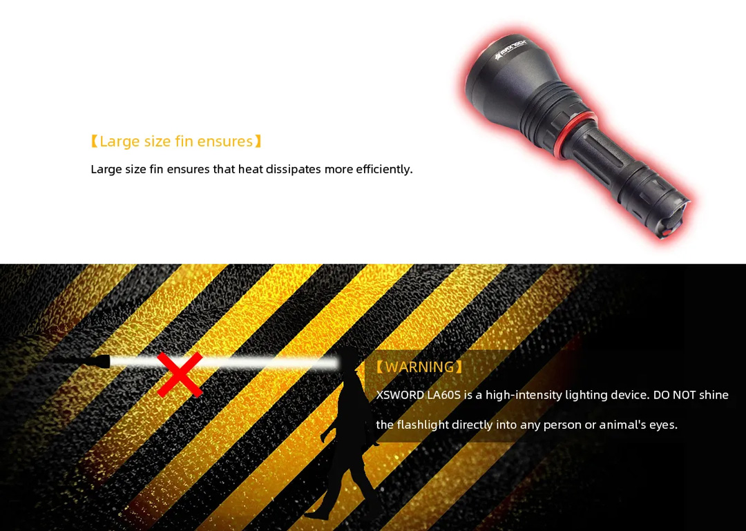 Đèn zoom laser trắng MAXTOCH LA60S tầm chiếu xa 2800m độ sáng 500 lumen sử dụng 1 pin Li-ion 21700 5000 mAh kèm theo