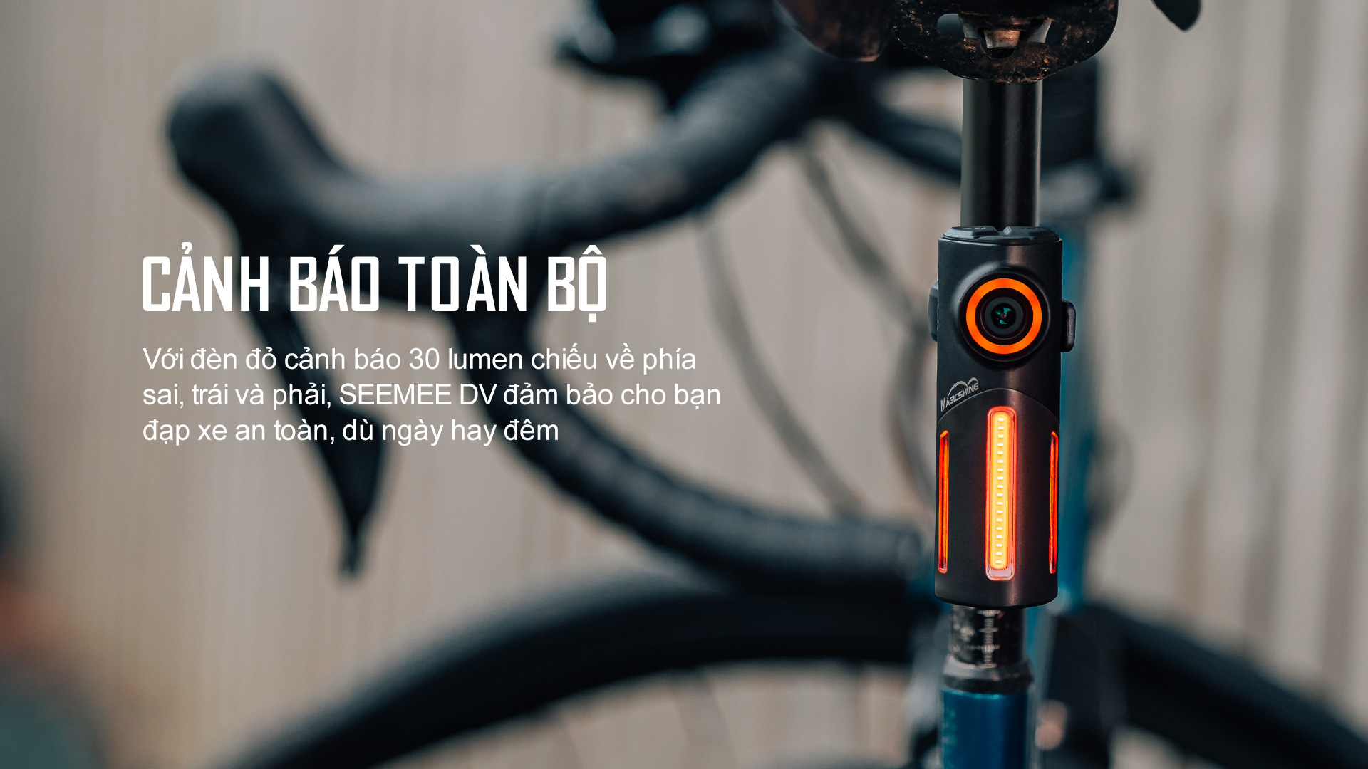 Đèn hậu xe đạp kiêm camera hành trình MAGICSHINE SEEMEE DV độ sáng 30 lumen