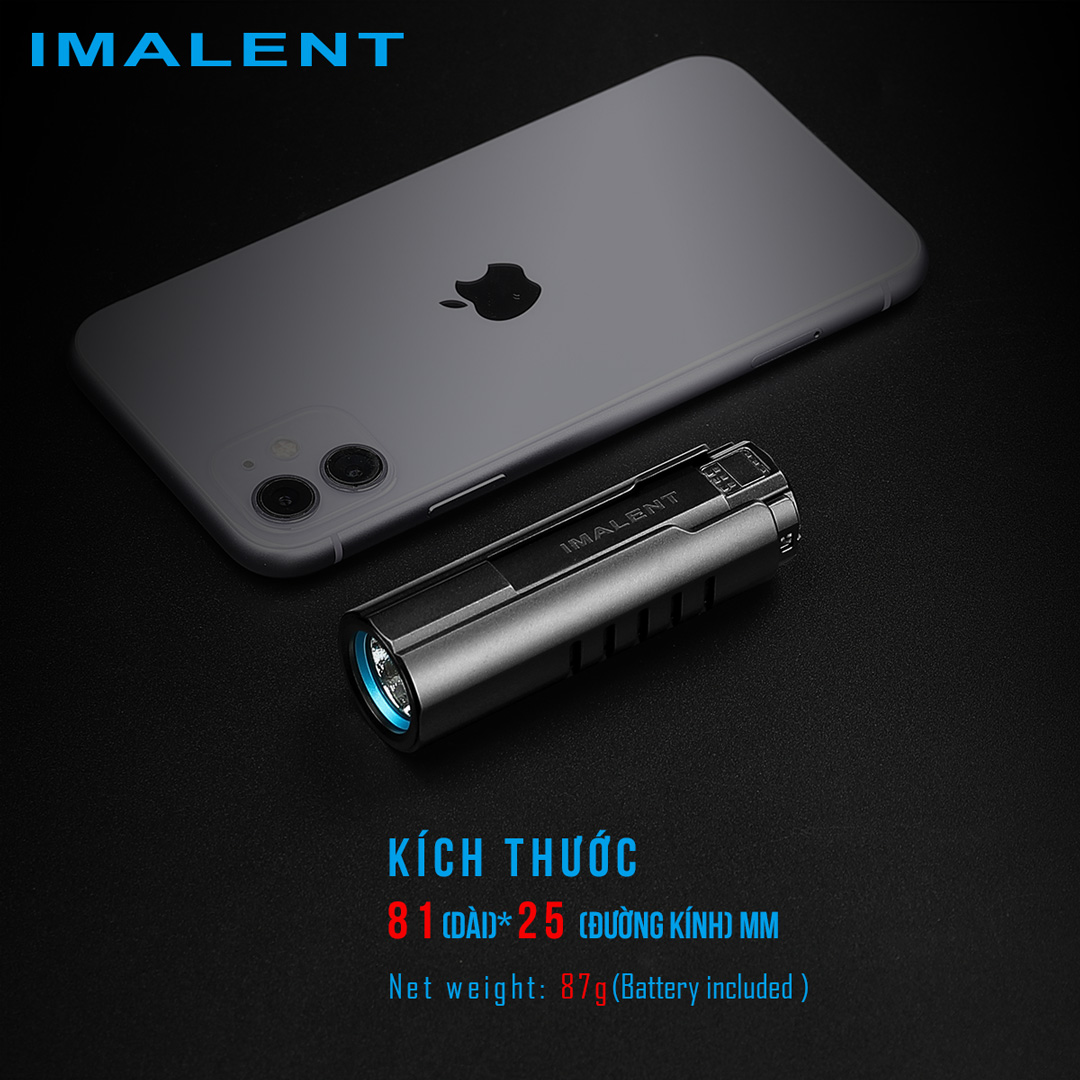Đèn pin mini IMALENT LD70 độ sáng 4000 lumen tầm chiếu xa 203m pin 18350 sạc nam châm