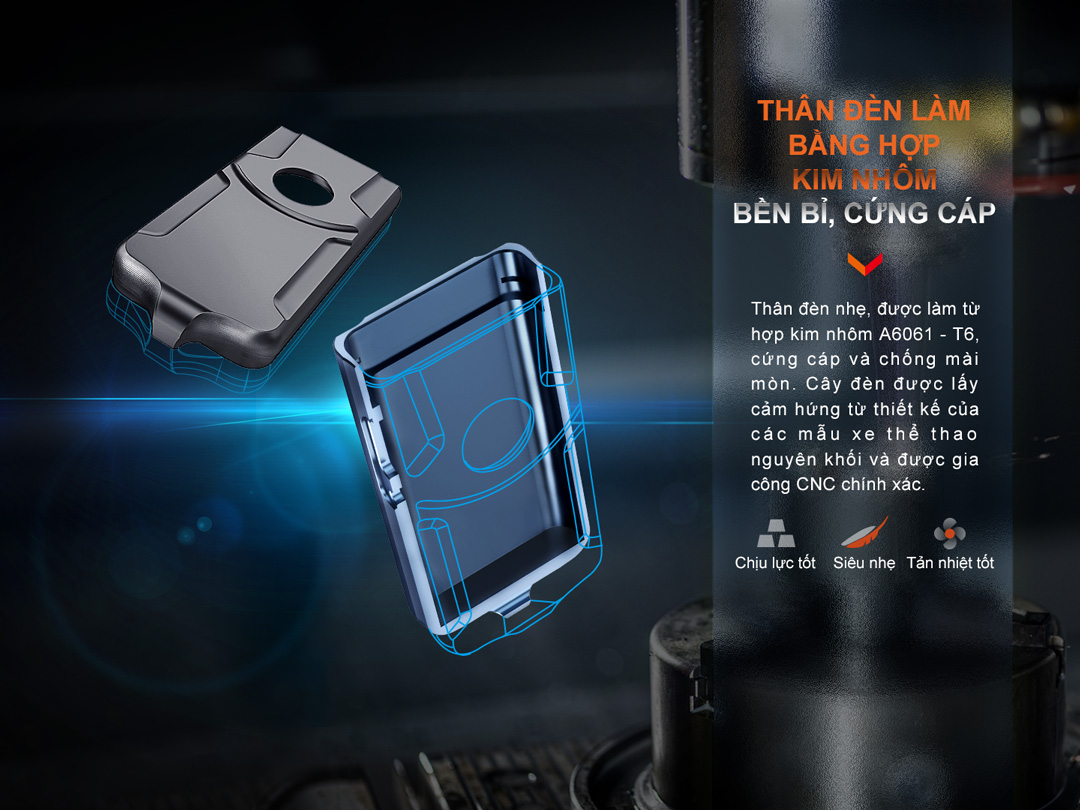 Đèn pin móc khóa FENIX E03R v2 sáng 500lm chiếu xa 90m sạc USB C