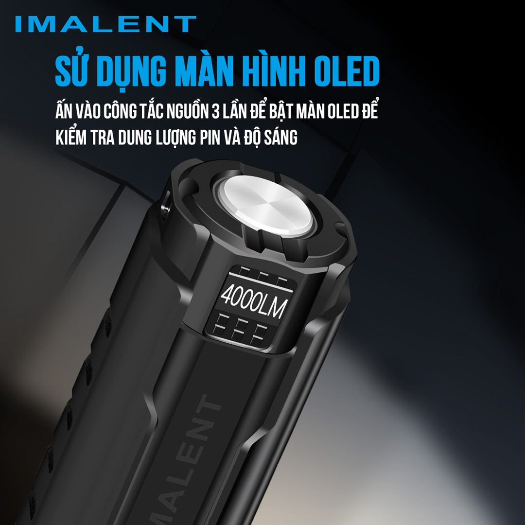 Đèn pin mini IMALENT LD70 độ sáng 4000 lumen tầm chiếu xa 203m pin 18350 sạc nam châm