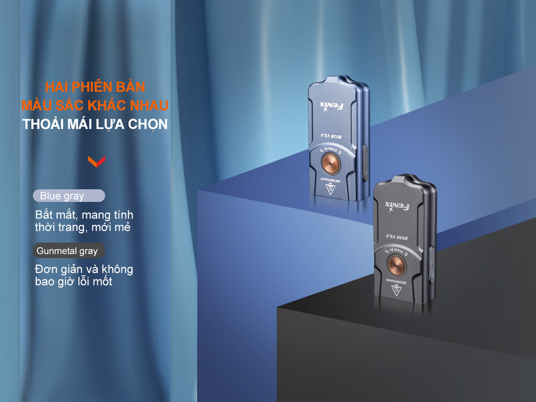 Đèn pin móc khóa FENIX E03R v2 sáng 500lm chiếu xa 90m sạc USB C