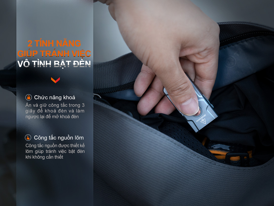 Đèn pin móc khóa FENIX E03R v2 sáng 500lm chiếu xa 90m sạc USB C