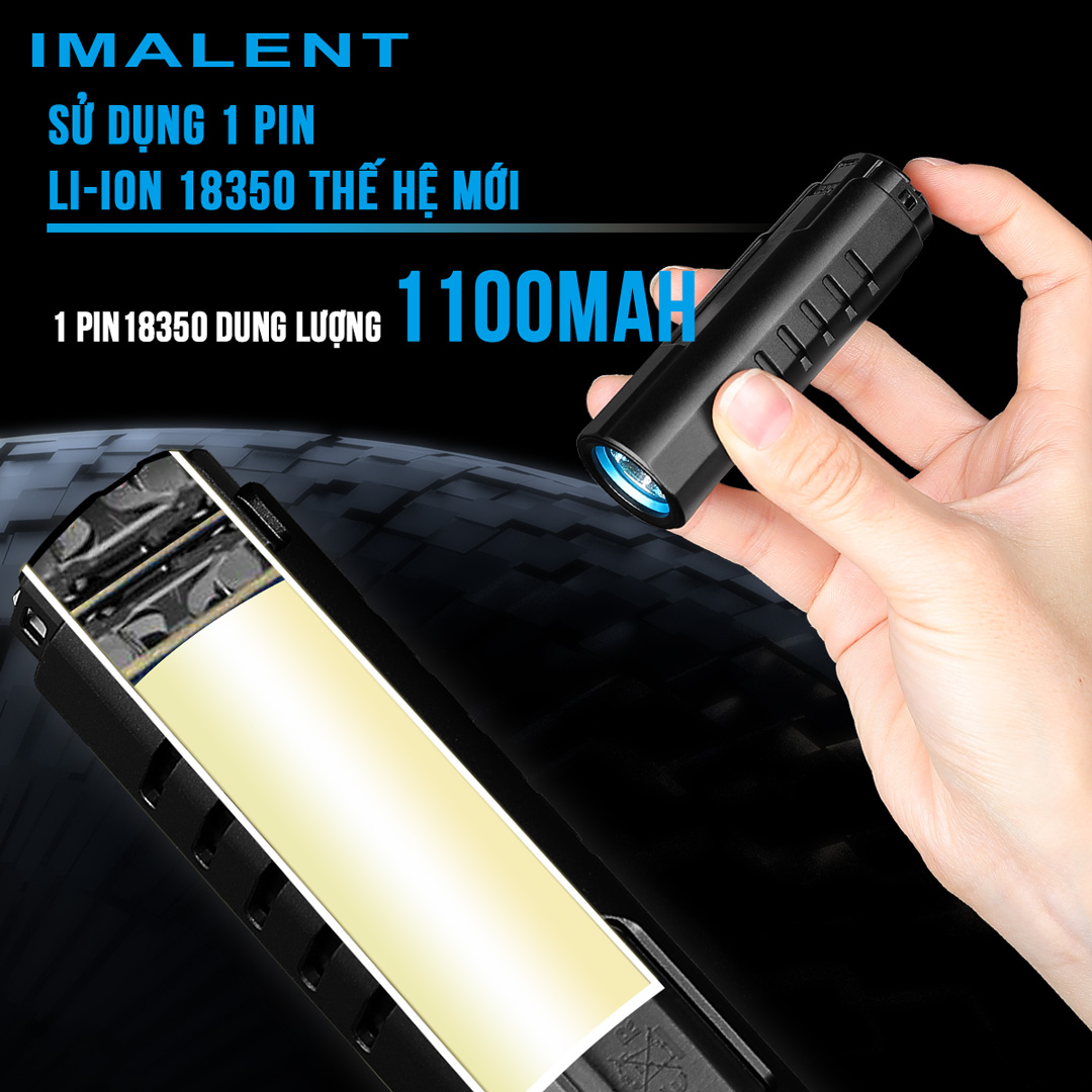 Đèn pin mini IMALENT LD70 độ sáng 4000 lumen tầm chiếu xa 203m pin 18350 sạc nam châm