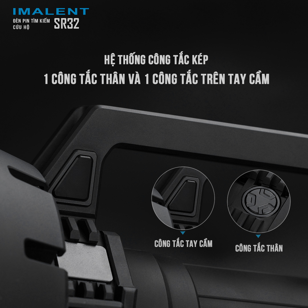 Đèn pin IMALENT SR32 sáng 120.000lm chiếu xa 2.080m 32 LED XHP50.3 sạc USB-C kiêm Powerbank