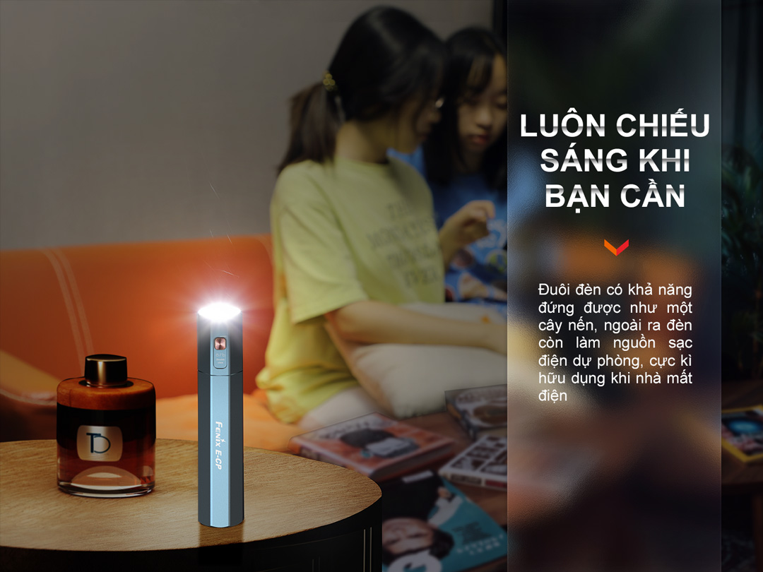 Đèn pin FENIX E-CP độ sáng 1600 lumen tầm xa 222m cổng sạc USB C chức năng Power Bank