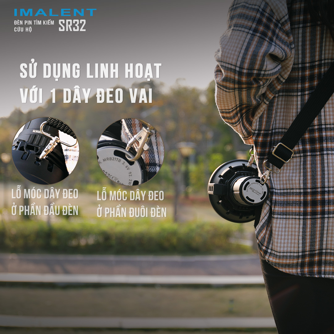 Đèn pin IMALENT SR32 sáng 120.000lm chiếu xa 2.080m 32 LED XHP50.3 sạc USB-C kiêm Powerbank