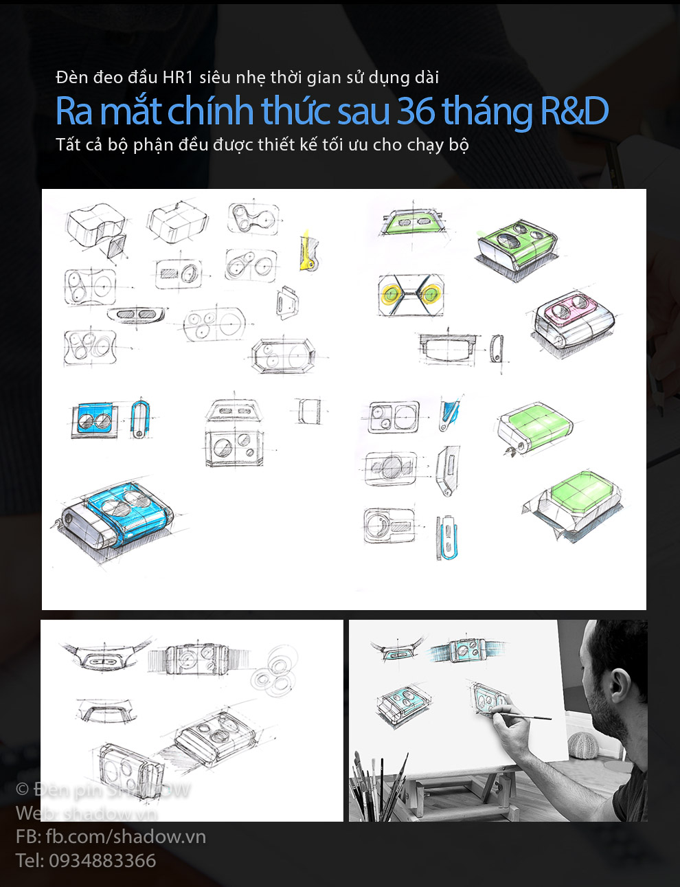 Đèn pin đội đầu KLARUS HR1 Plus độ sáng 600 lumen chiếu xa 90m pin Li-ion PP20 2000mAh