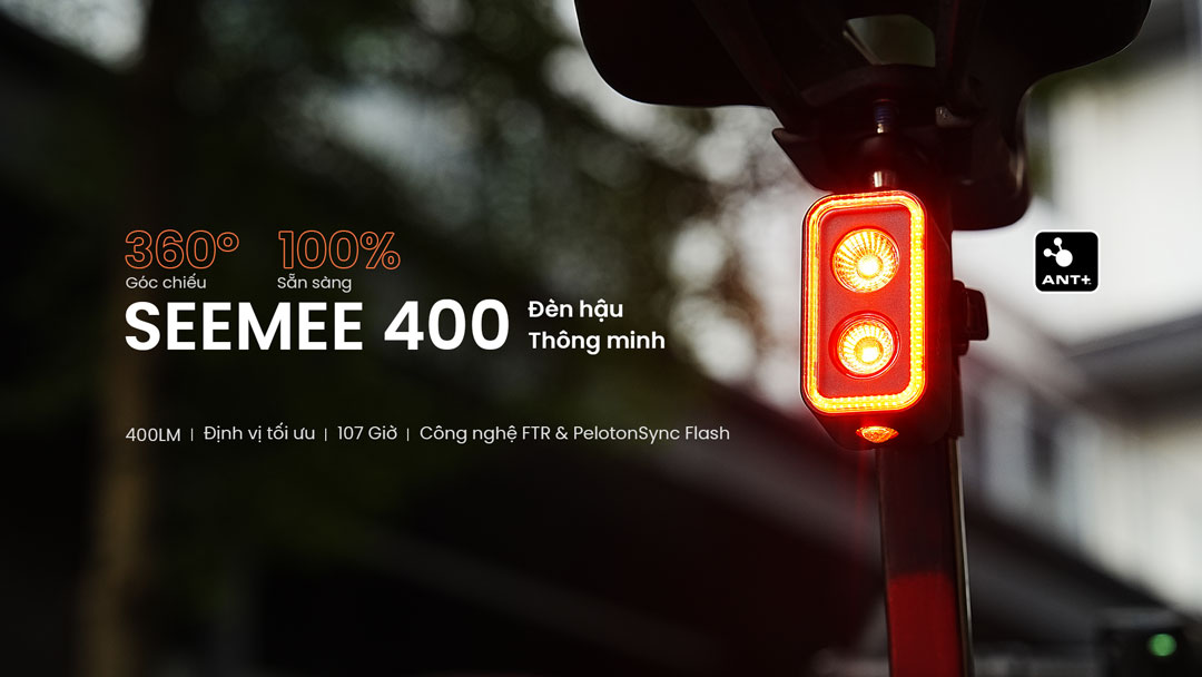 Đèn hậu xe đạp MAGICSHINE SEEMEE 400 độ sáng 400 lumen pin 1600mAH hỗ trợ ANT+