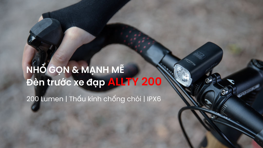 Đèn xe đạp MAGICSHINE ALLTY 200 sáng 200 lumen chiếu xa 65m pin 900mAh cổng sạc USB-C