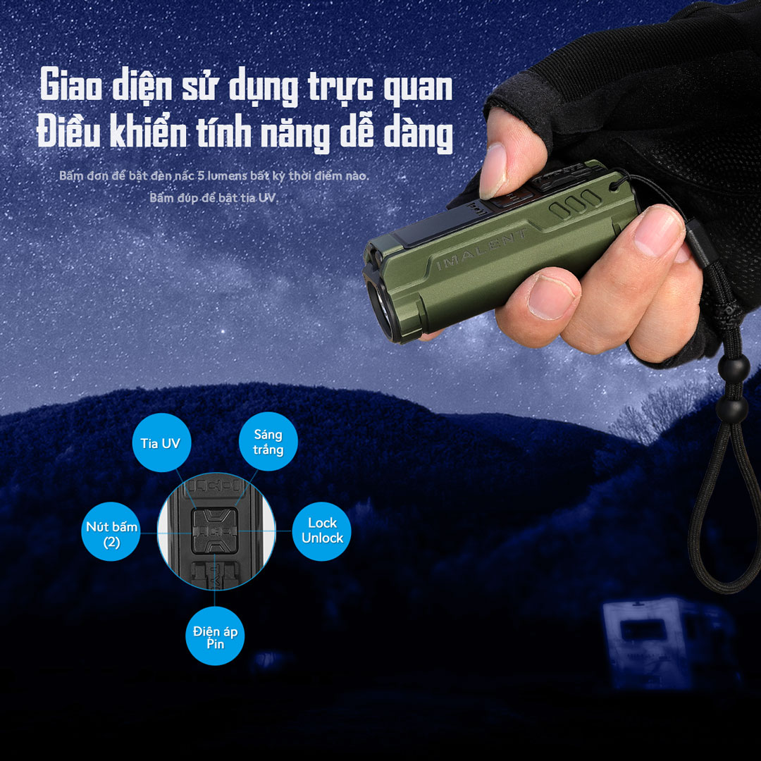 Đèn pin EDC IMALENT BL50 tia UV 365nm sáng 3.600 lumen chiếu xa 428m pin dung lượng 3000mAh sạc USB-C