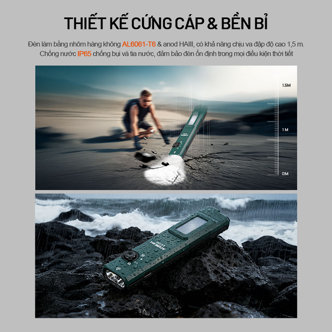 ACEBEAM UC25 – Đèn pin EDC chiến thuật đa nguồn sáng 3.100 lumen (Trắng · Laser · UV · High CRI)