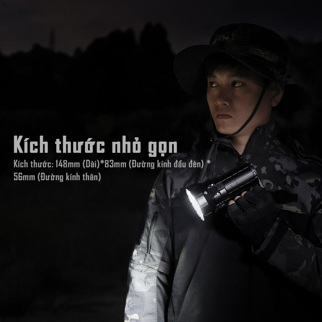 Đèn pin IMALENT MS12 Mini C sáng 65.000 lumen chiếu xa 1036m sạc USB-C Powerbank