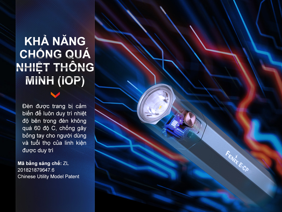 Đèn pin FENIX E-CP độ sáng 1600 lumen tầm xa 222m cổng sạc USB C chức năng Power Bank