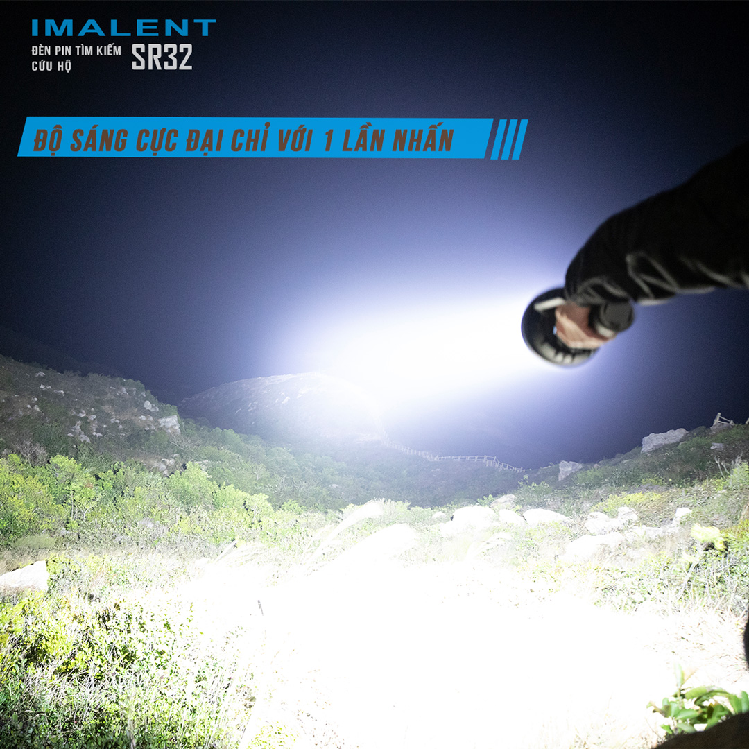 Đèn pin IMALENT SR32 sáng 120.000lm chiếu xa 2.080m 32 LED XHP50.3 sạc USB-C kiêm Powerbank