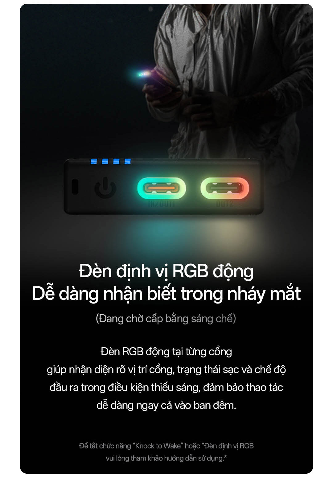 Sạc dự phòng NITECORE NB10000 Gen 4 10000 mAh sợi carbon siêu nhẹ chống nước, đèn sạc RGB