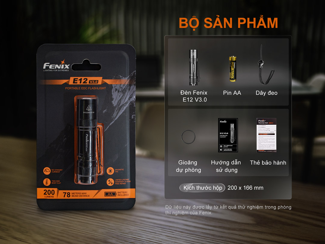 Bộ sản phẩm của đèn pin