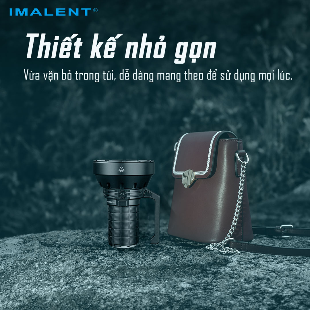 Đèn pin siêu sáng IMALENT SR16 sáng 55.000 lumen chiếu xa 1715m pack 4 pin 21700 tổng 16.000mAh sạc DC