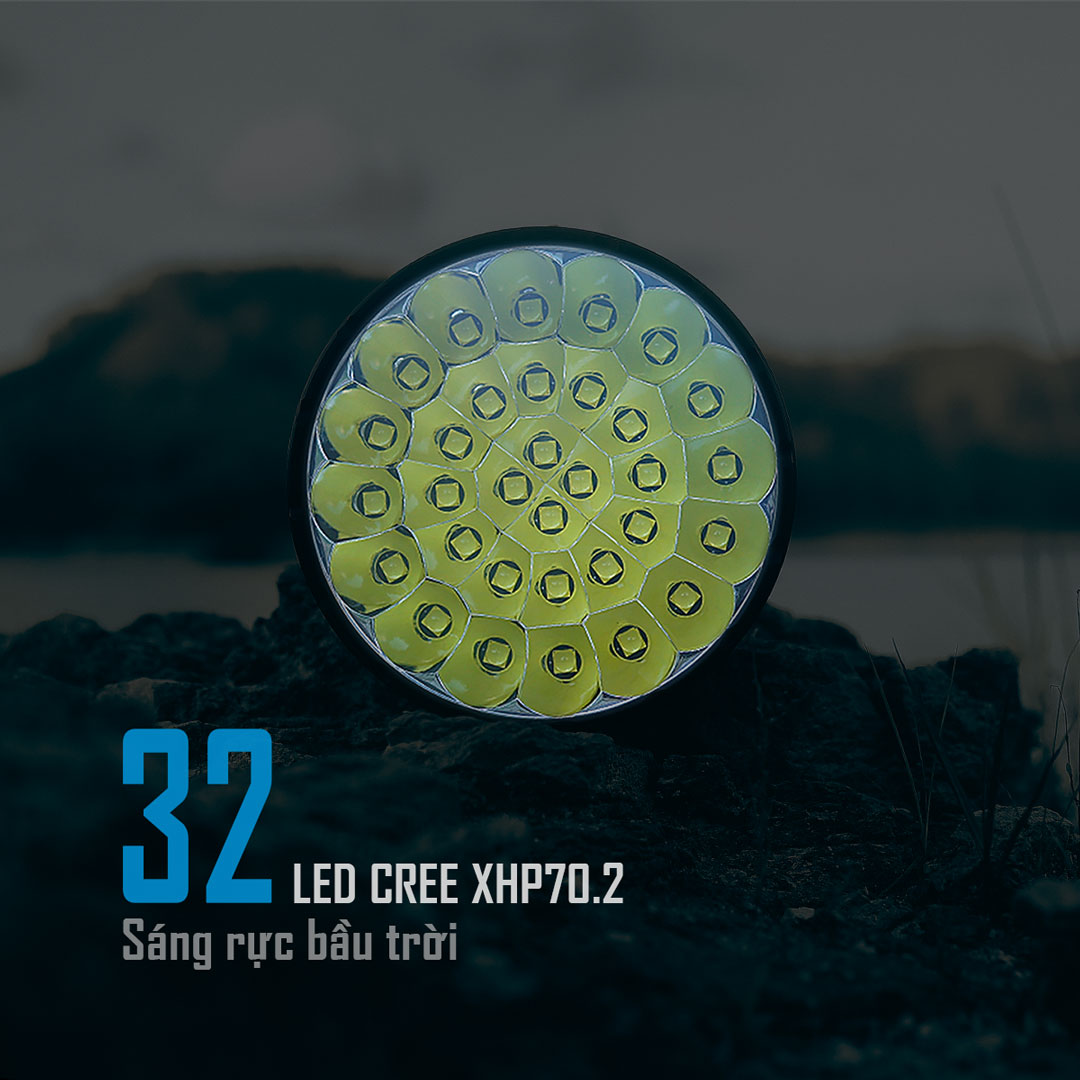 Đèn pin sáng nhất thế giới IMALENT MS32 độ sáng 200.000 Lumen tầm chiếu xa 1618m cổng sạc USB-C powerbank