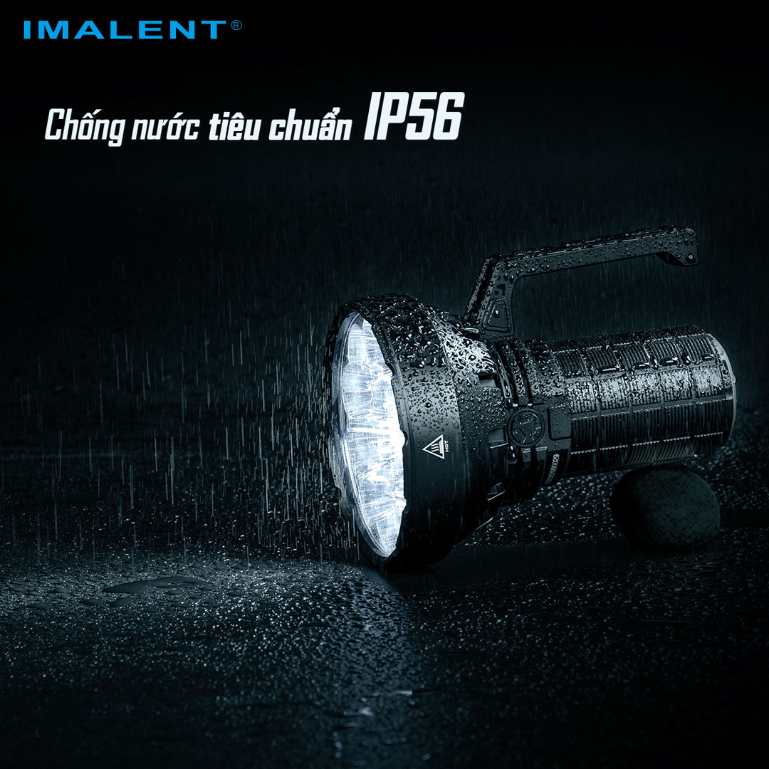 Đèn pin siêu sáng IMALENT SR16 sáng 55.000 lumen chiếu xa 1715m pack 4 pin 21700 tổng 16.000mAh sạc DC