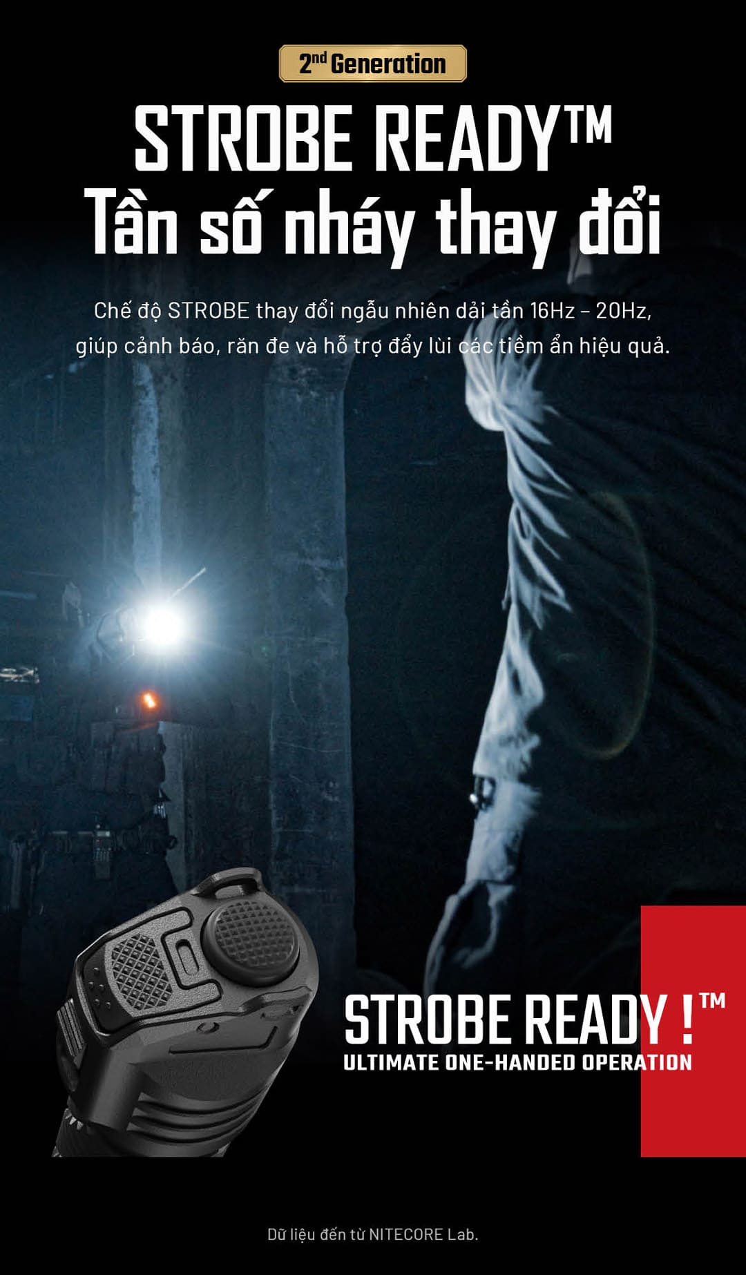 chế độ nháy STROBE READY trên P17iX hoạt động ở dải tần 16Hz đến 20Hz, hỗ trợ răn đe, cảnh báo và tạo lợi thế trong tình huống phản ứng nhanh.