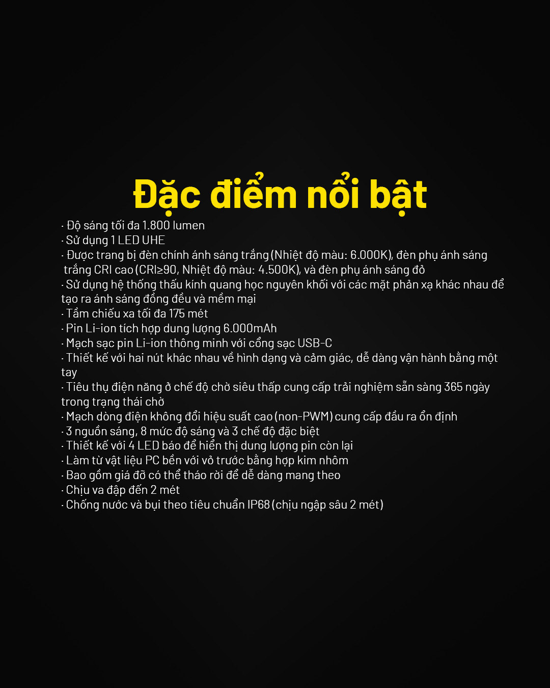 Đèn pin đội đầu NITECORE NU53 sáng 1800 lumens chiếu xa 175m pin 21700 6000mAh sạc nhanh USB-C