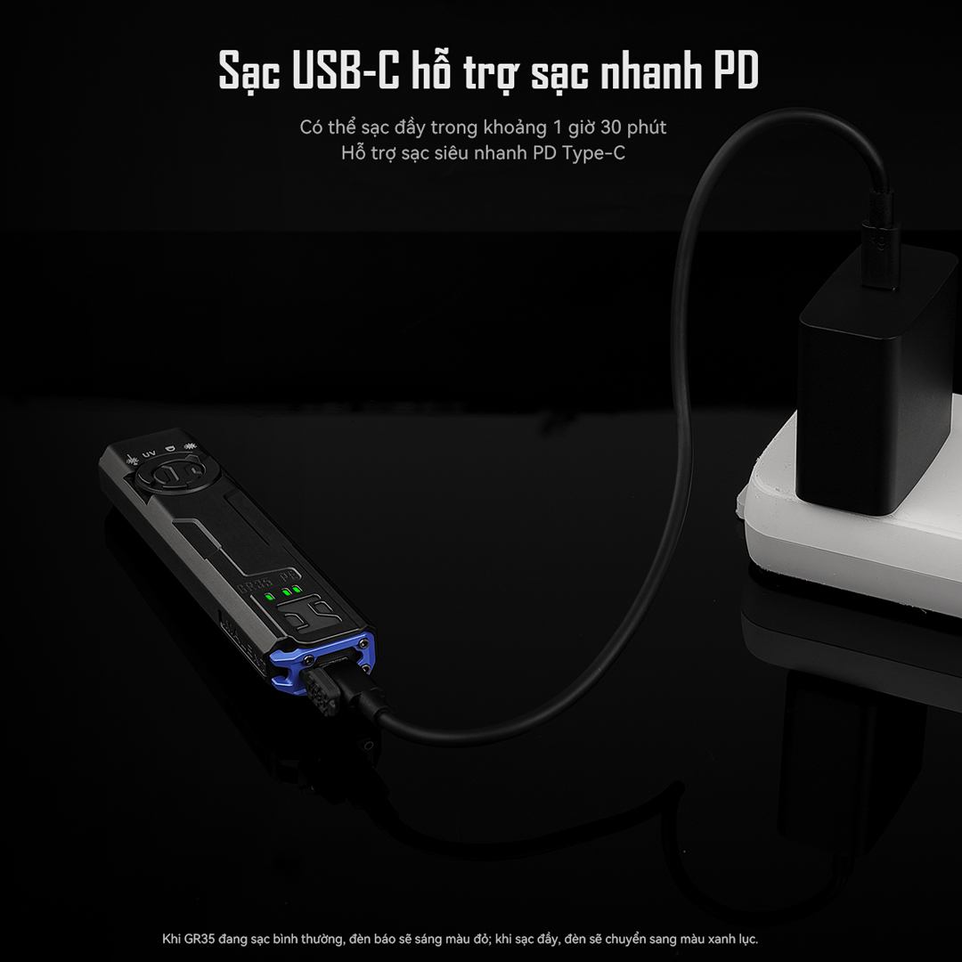 IMALENT GR35 – Đèn pin EDC đa năng 2800lm - 426m, Laser xanh, đỏ & UV