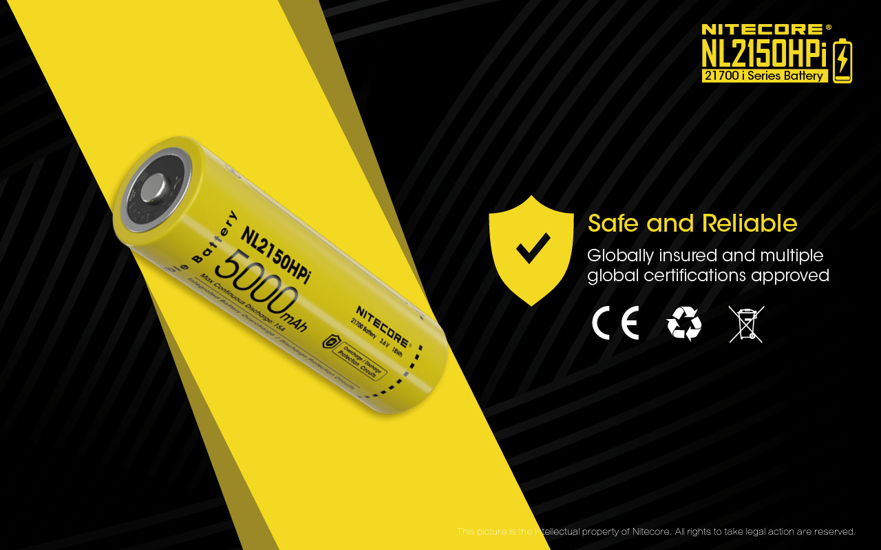 Pin sạc NITECORE NL2150HPi dung lượng 5000mAh dòng xả tối đa 15A