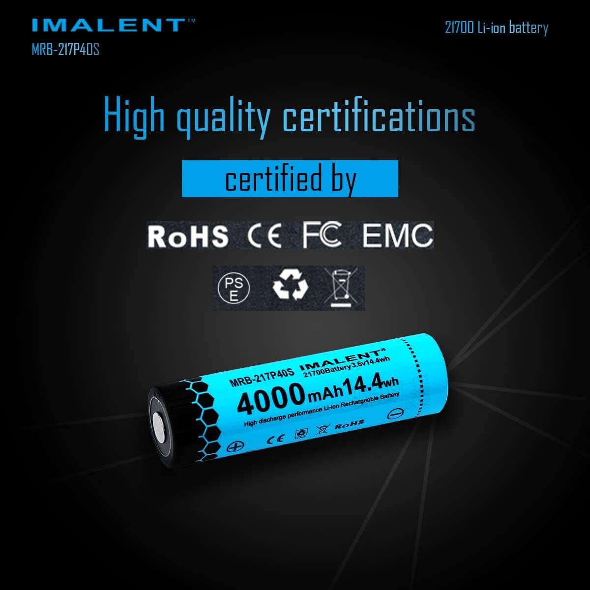 Pin sạc IMALENT 21700 dung lượng 4000mAh dòng xả cao