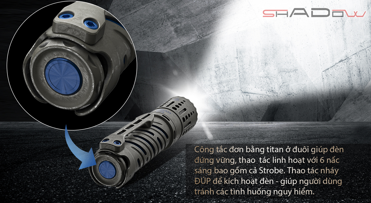 Đèn pin ACEBEAM E70 Titanium độ sáng 4000lumen chiếu xa 240m pin 21700 USB-C