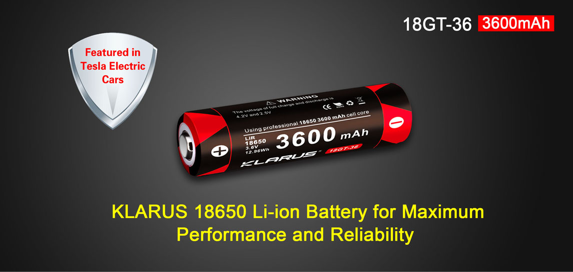 Pin sạc KLARUS 18650 cao cấp dung lượng 3600mAh