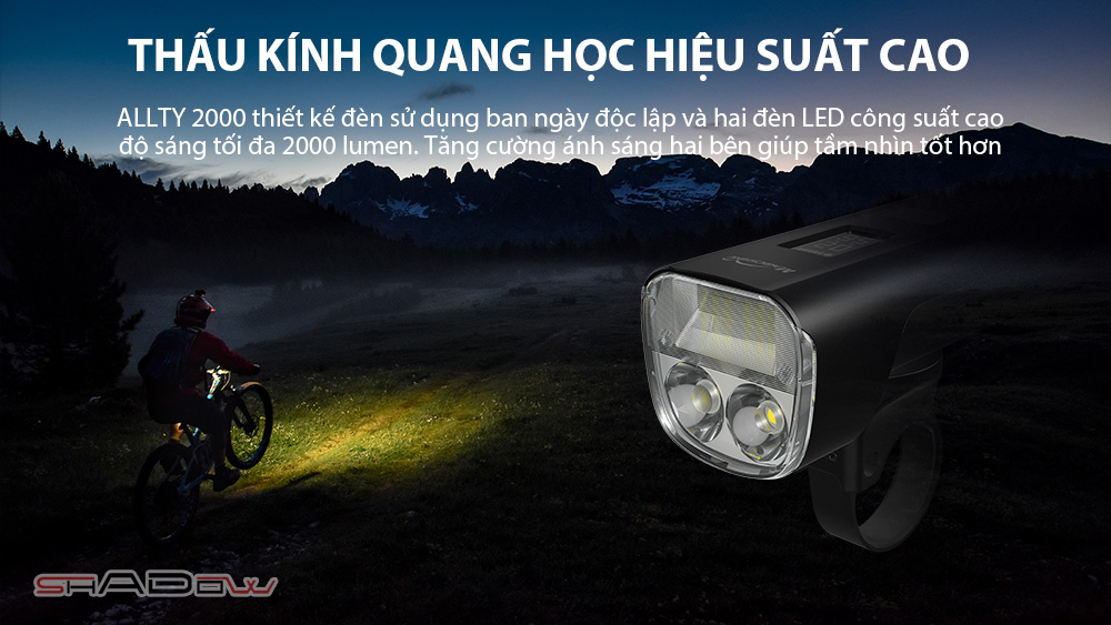 MAGICSHINE ALLTY 2000 sử dụng thấu kính quang học hiệu suất cao