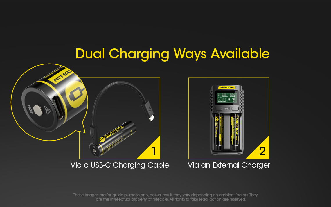Pin sạc 18650 NITECORE NL1834R – 3400mAh, USB-C tích hợp mạch bảo vệ an toàn