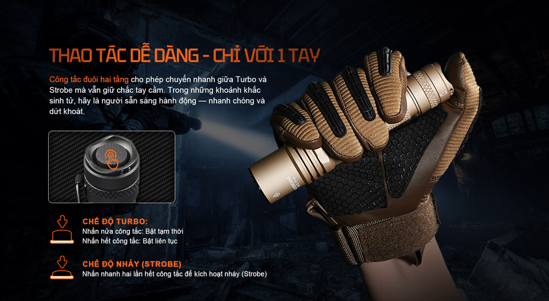 Thao tác ACEBEAM W10 pro đơn giản 
