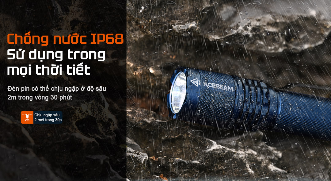 Có thể chịu ngập nước ở độ sâu 2m trong 30 phút, hoạt động ổn định trong mưa và điều kiện khắc nghiệt.