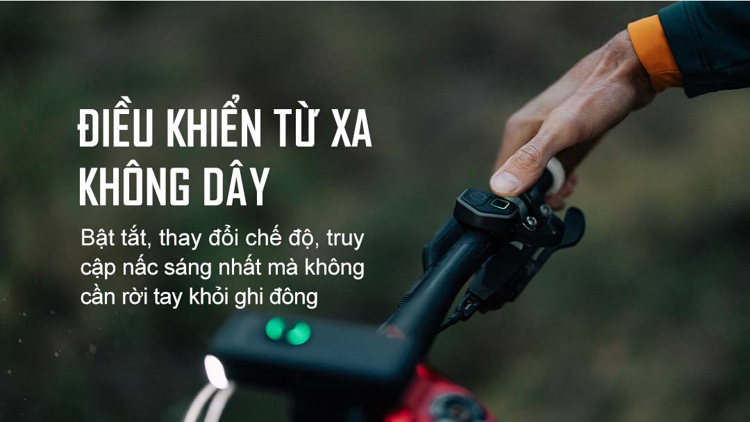 Đèn xe đạp MAGICSHINE RAY 1600B sáng 1600 lumen tương thích App điện thoại công tắc remote không dây USB-C powerbank