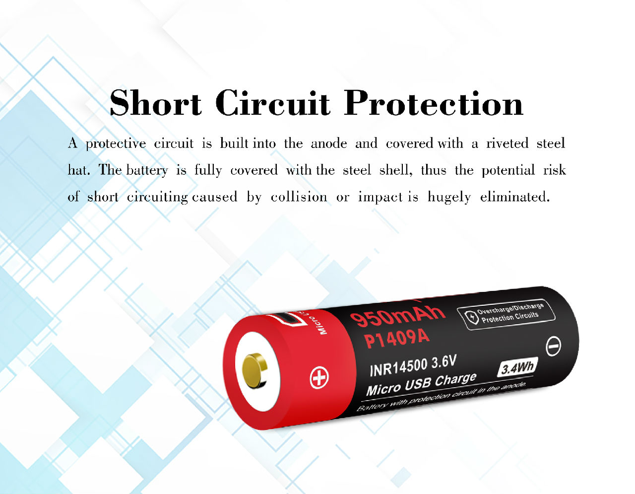 Pin sạc VAPCELL 14500 dung lượng 950mAh cổng sạc USB - P1409A