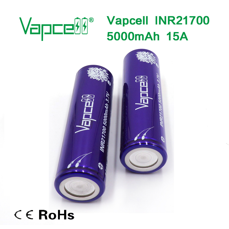Pin sạc VapCell INR21700 dòng xả 15A dung lượng 5000mAh