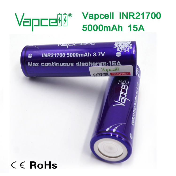 Pin sạc VapCell INR21700 dòng xả 15A dung lượng 5000mAh