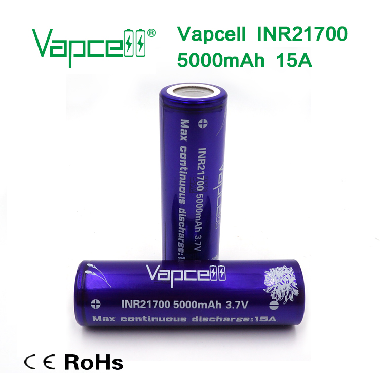 Pin sạc VapCell INR21700 dòng xả 15A dung lượng 5000mAh