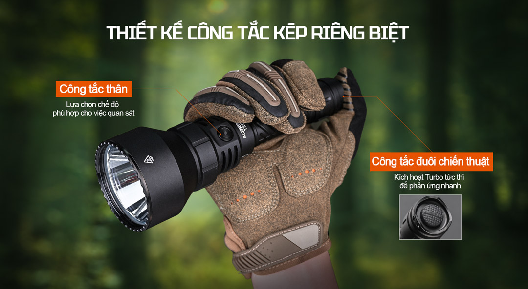 Đèn Pin Chiếu Xa ACEBEAM T29 – Sáng 2900 Lm Chiếu xa 1400m, Pin sạc 5600mAh